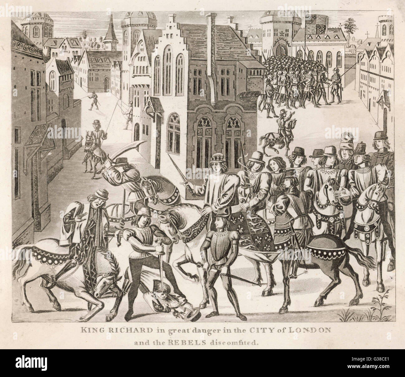 König Richard II. Und die Bauernaufstand Stockfoto