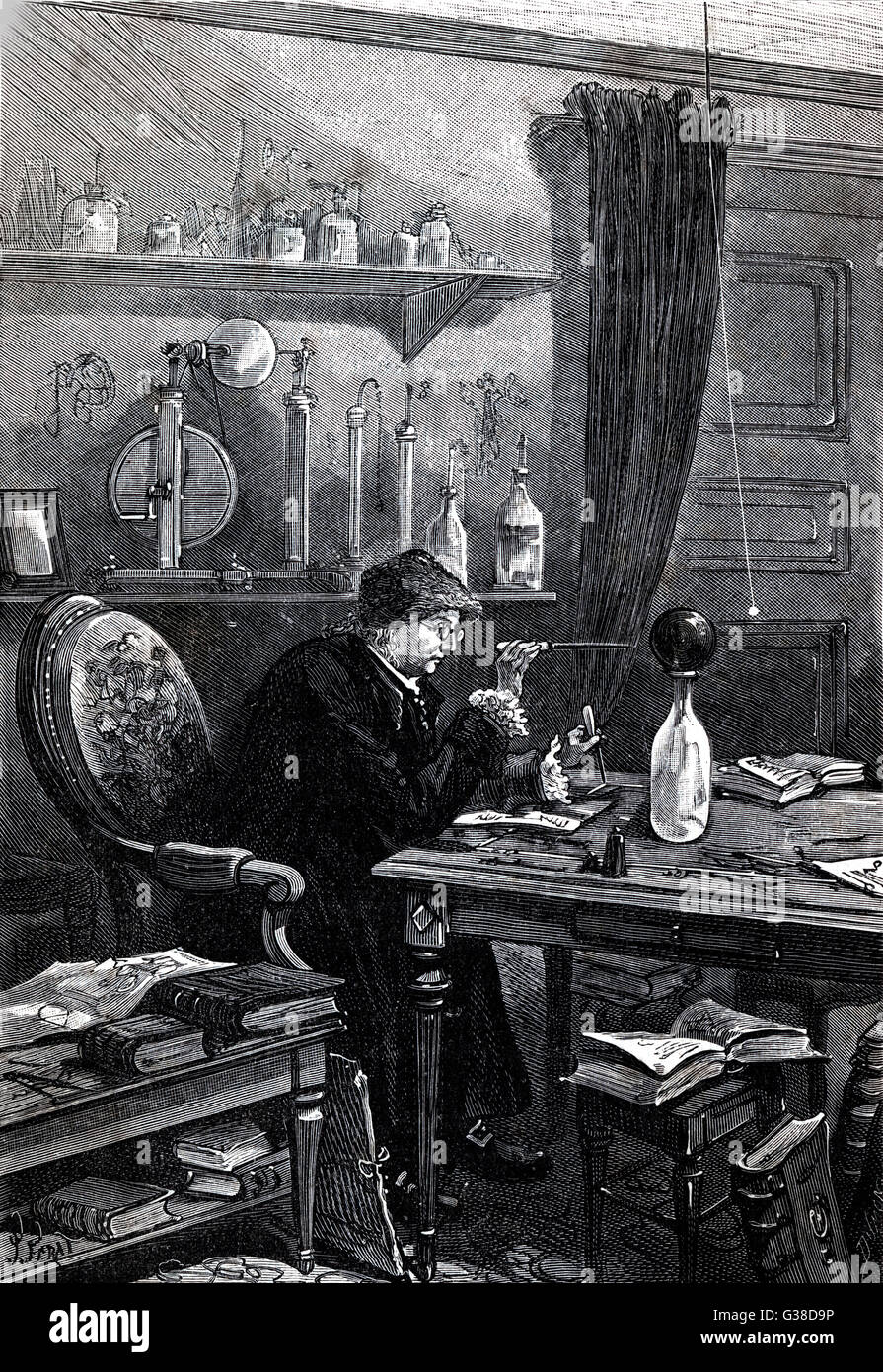 BENJAMIN FRANKLIN - Arbeit im Studium Stockfoto