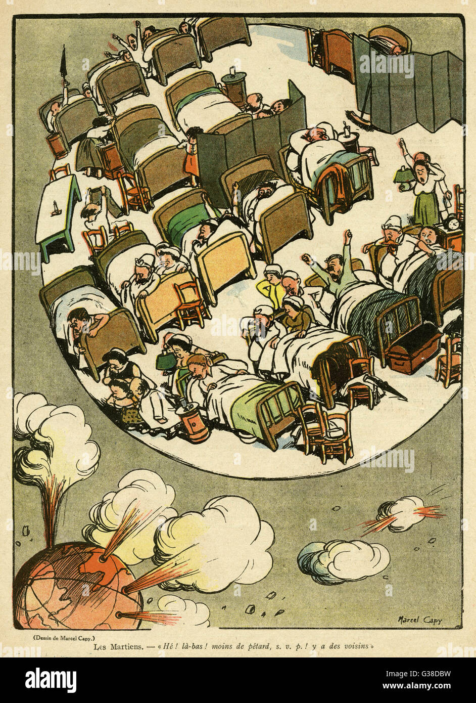 Cartoon, die Marsmenschen, WW1 Stockfoto