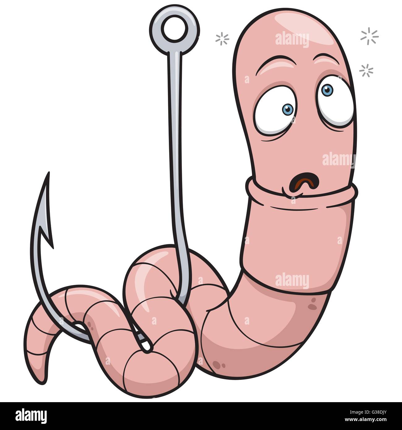 Vektor-Illustration Karikatur Wurm Stock Vektor