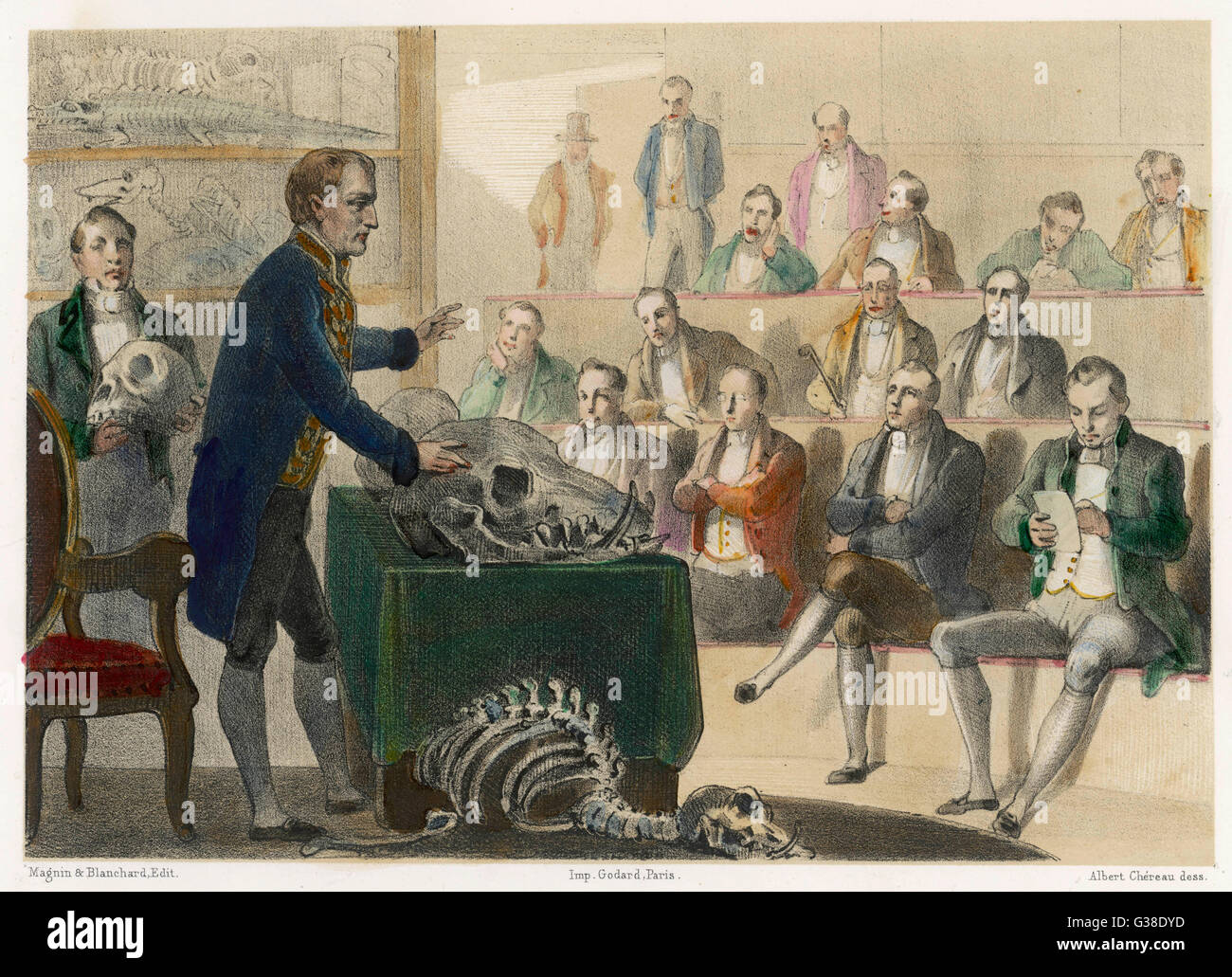 GEORGES, BARON CUVIER French Naturforscher, Vorlesungen über Paläontologie im Museum (sic) d ' histoire Naturelle, Paris Datum: 1769-1832 Stockfoto