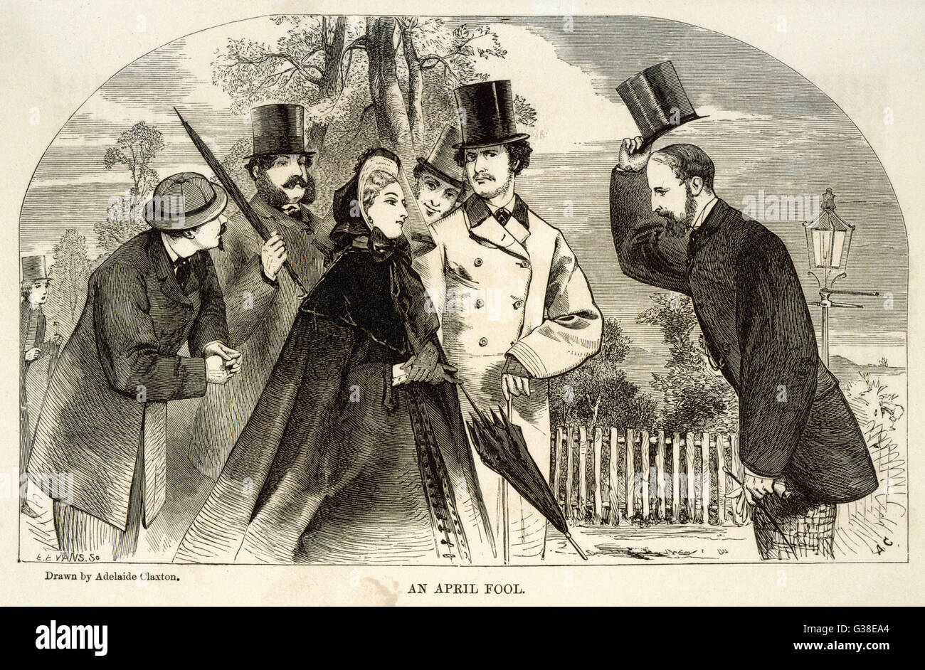 Seinen Hut heben, 1864 Stockfoto
