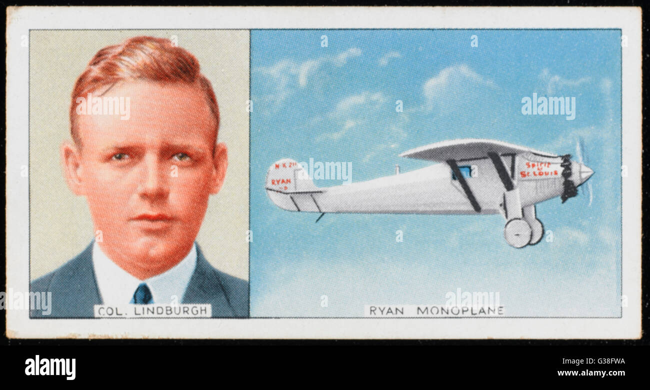 Lindbergh - Zigarettenkarte Stockfoto