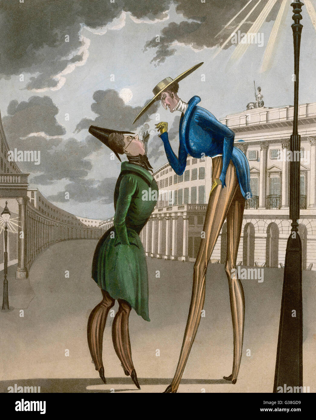 SEHR GROSSER MANN/STRASSENLATERNE Stockfoto