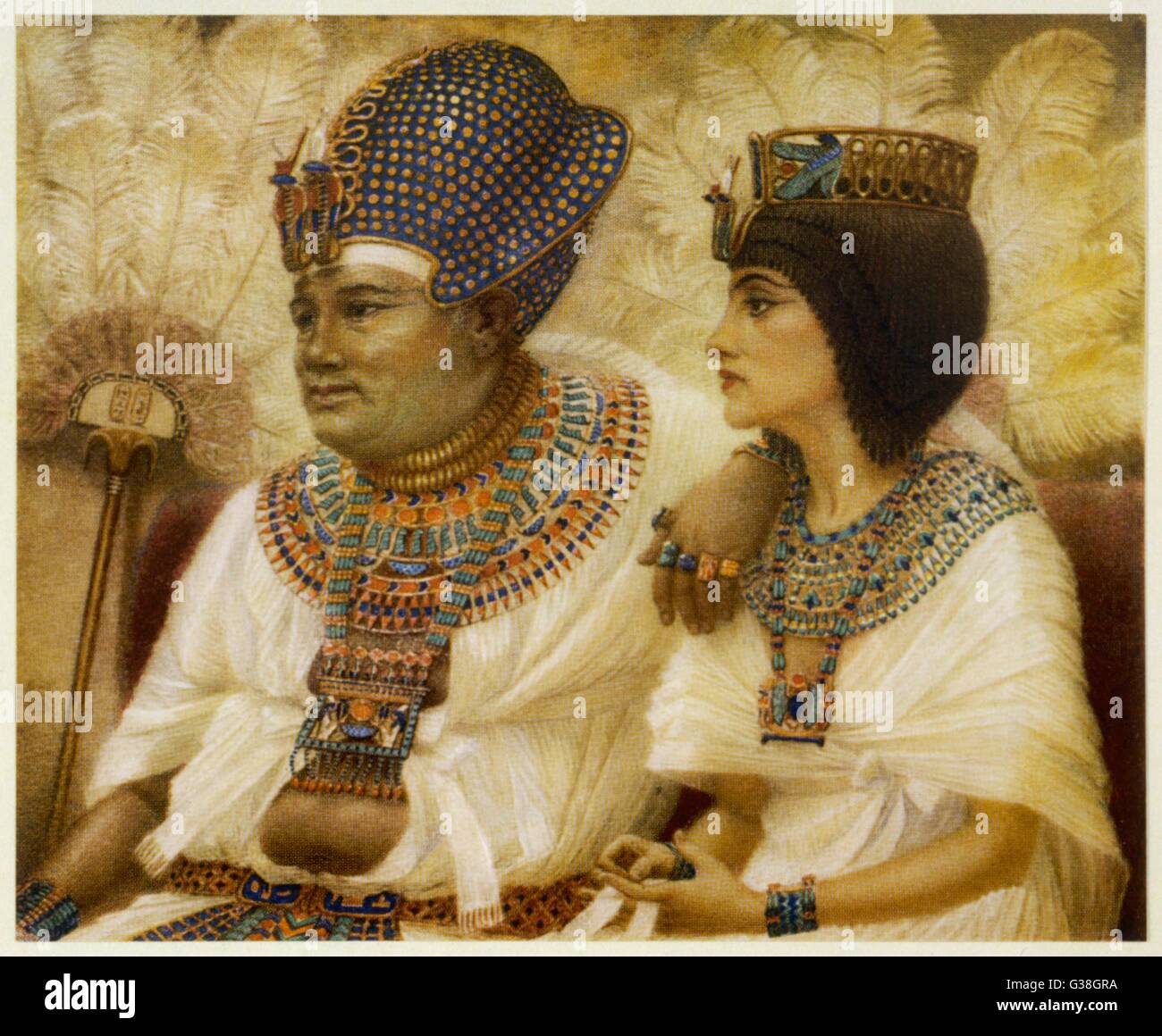 AMENOPHIS III, Pharao mit Königin TIY (18. Dynastie) ihre Herrschaft war eines der stabilsten und wohlhabendsten in der ägyptischen Geschichte Datum: 1386-1349 v. Chr. regierte Stockfoto
