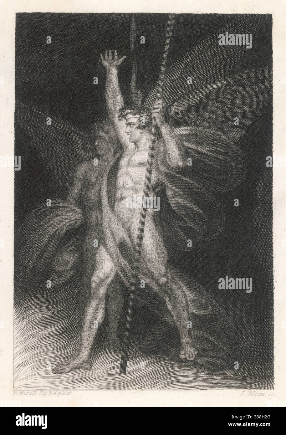 Zwei herausragende Teufel - SATAN und BEELZEBUB beschriebenen von Milton in "Paradise Lost" Stockfoto