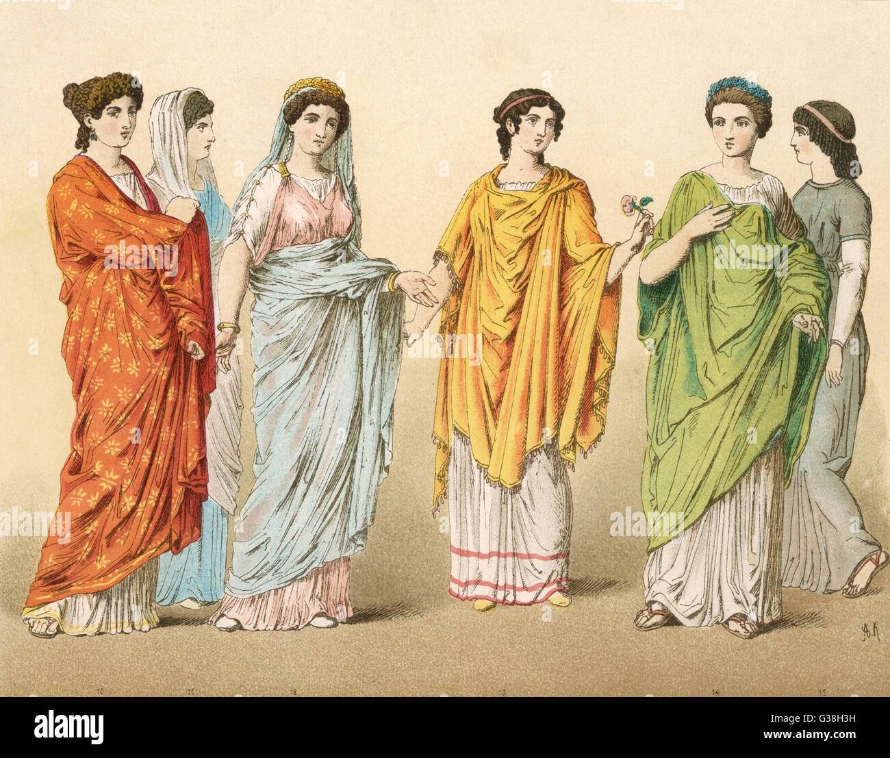 Patrizische Damen und ein Diener Datum: alten Rom Stockfoto