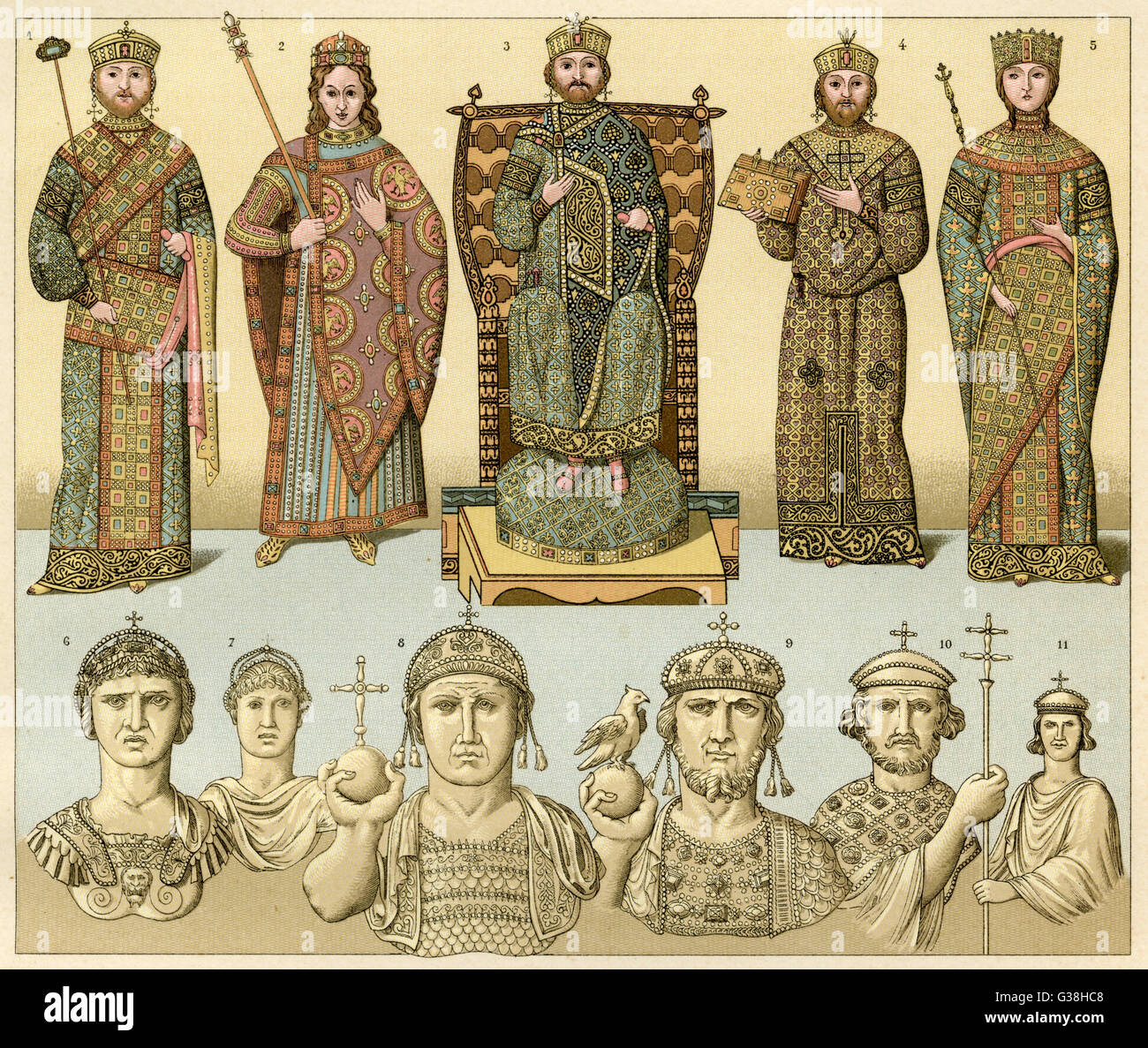 Byzantine Royals - Racinet Stockfoto