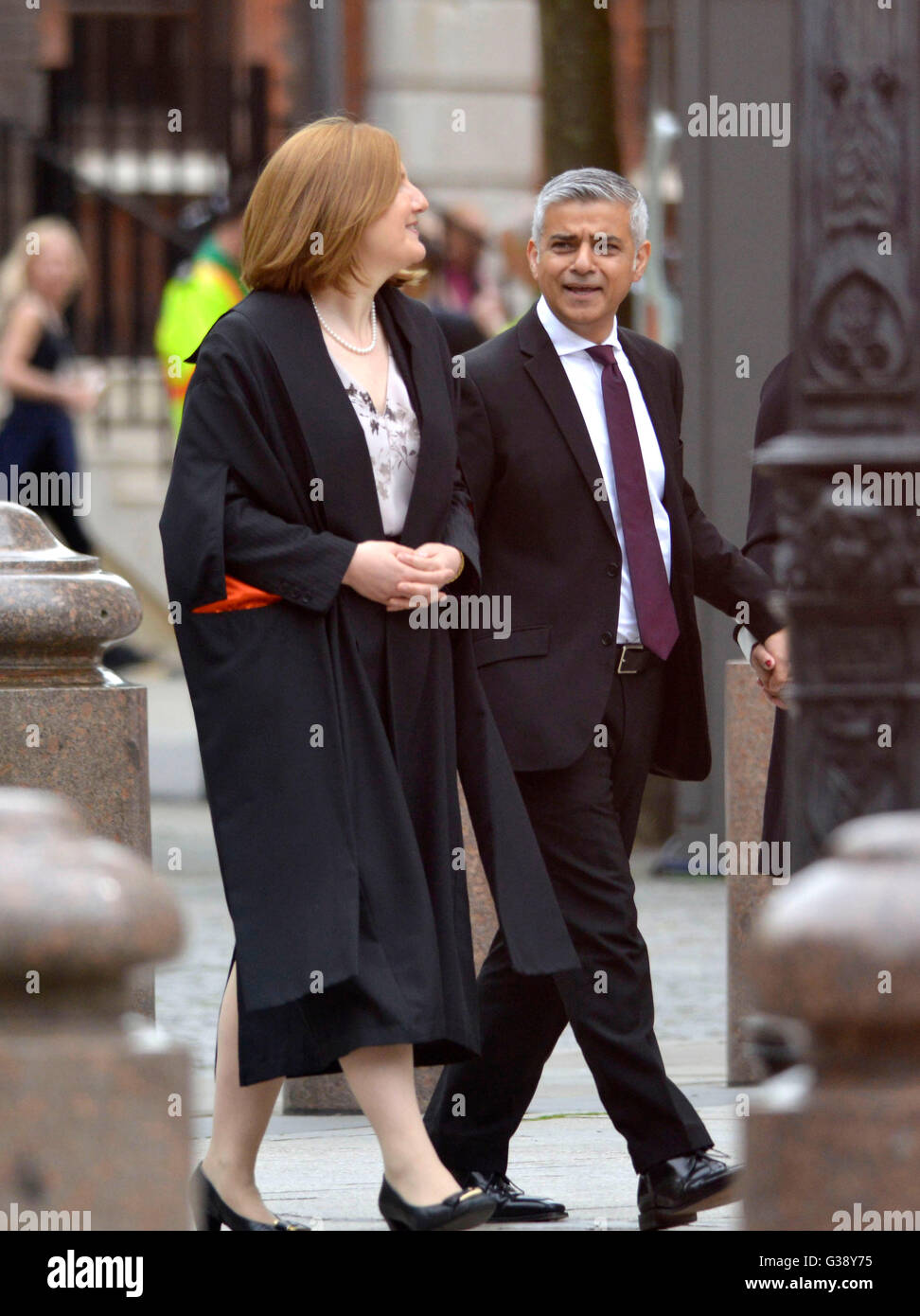 Sadiq Khan und Saadiya, "Londoner Bürgermeister" in London, England, UK Stockfoto