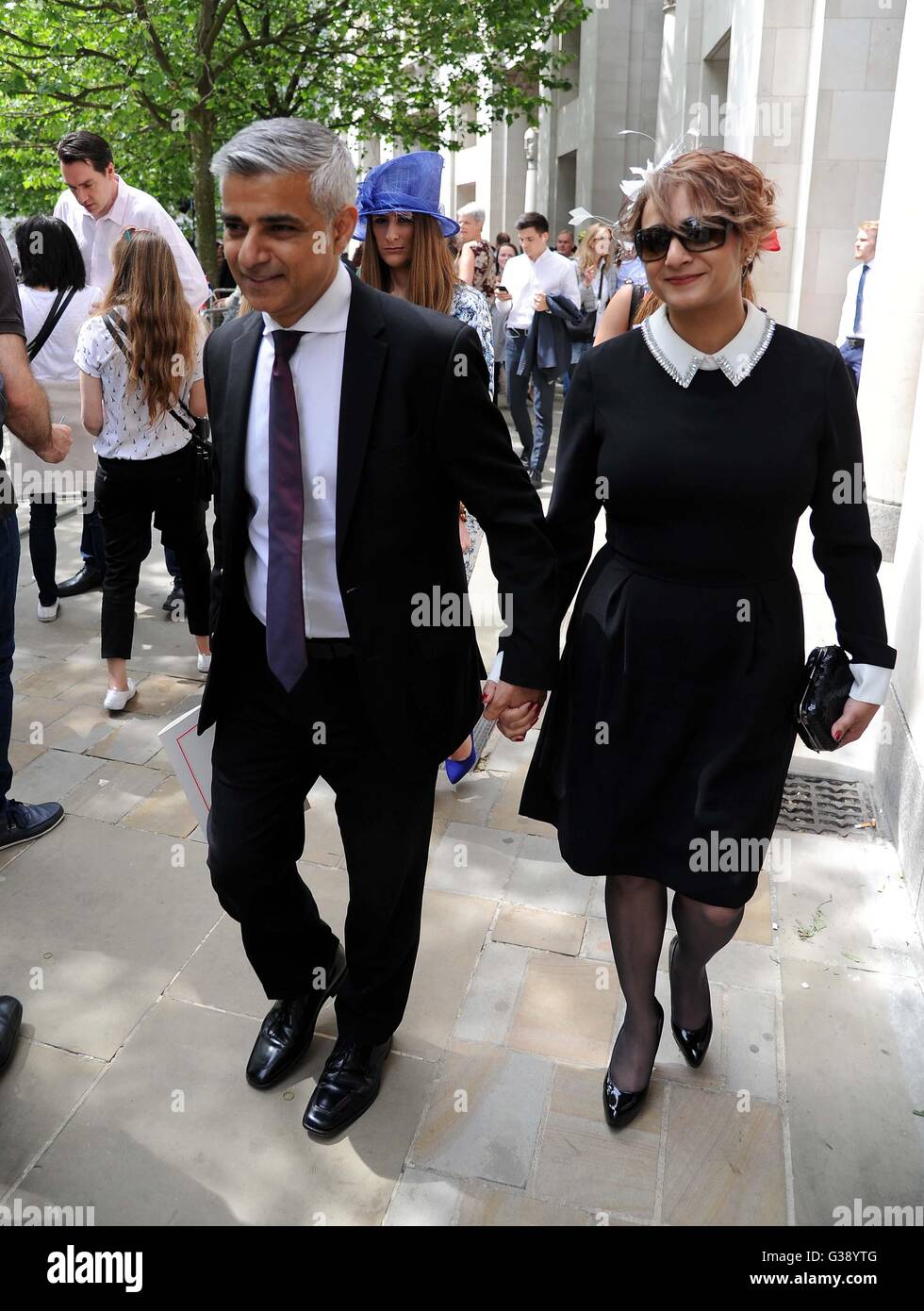 Sadiq Khan und Saadiya, "Londoner Bürgermeister" in London, England, UK Stockfoto