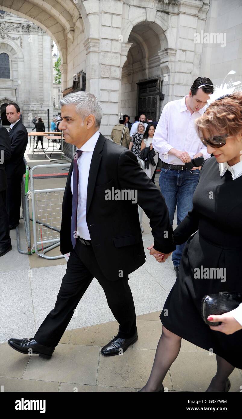 Sadiq Khan und Saadiya, "Londoner Bürgermeister" in London, England, UK Stockfoto