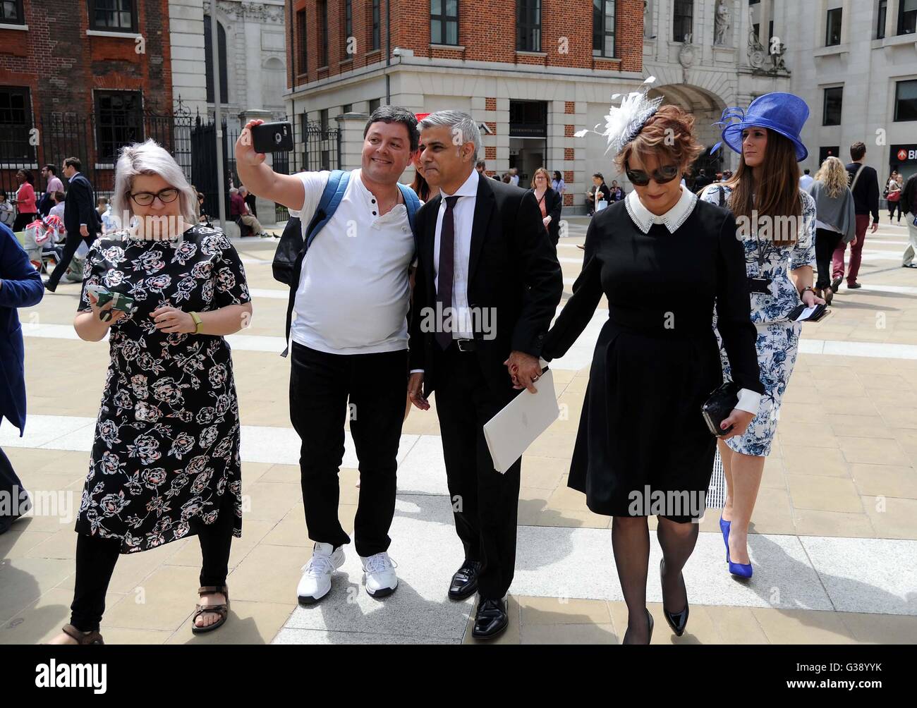 Sadiq Khan und Saadiya, "Londoner Bürgermeister" in London, England, UK Stockfoto