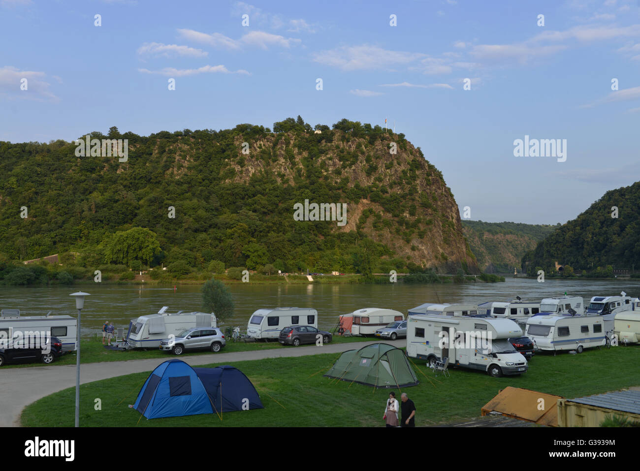 Campingplatz St. Goar eine der Lorelei, Rheinland-Pfalz, Deutschland Stockfoto