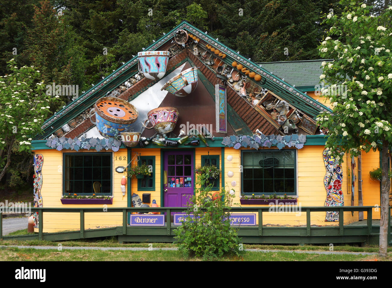 Das Restaurant "Cups" in Homer Alaska Stockfoto
