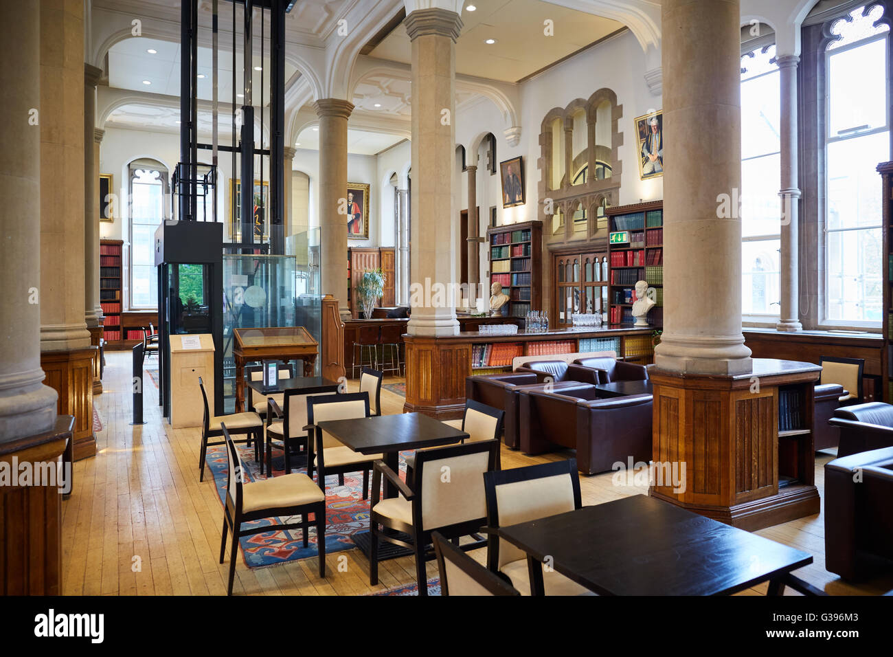 Universität Manchester 1890 erbaute Bistro Bistro Café innen Christie als Studie Reformpädagogik, Christies Librar Stockfoto