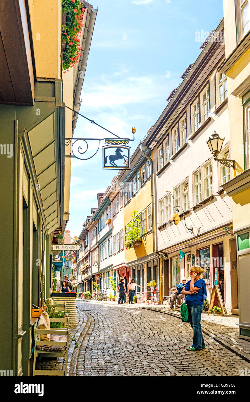 Kraemerbruecke in Erfurt, Thüringen, Thüringen Stockfoto