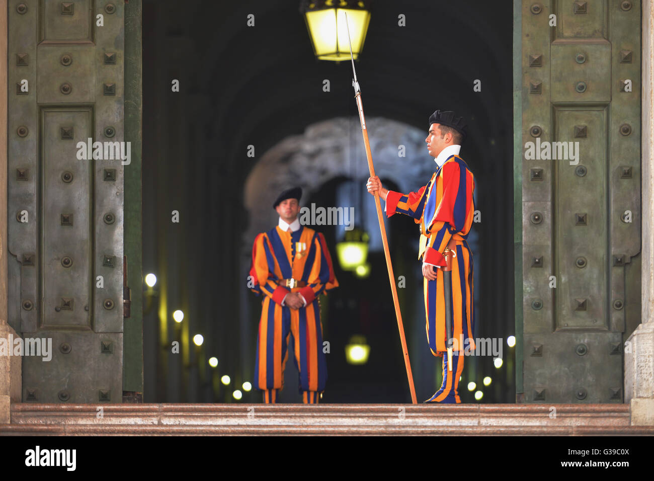 Schweizer Garde, Vatikanstadt Stockfoto