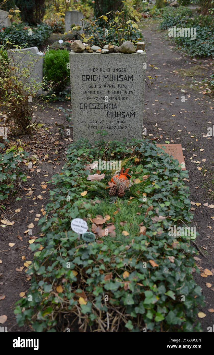 Greifen, Erich Muehsam, Waldfriedhof Dahlem, Huettenweg, Berlin, Deutschland / Hüttenweg, Mühsam Stockfoto