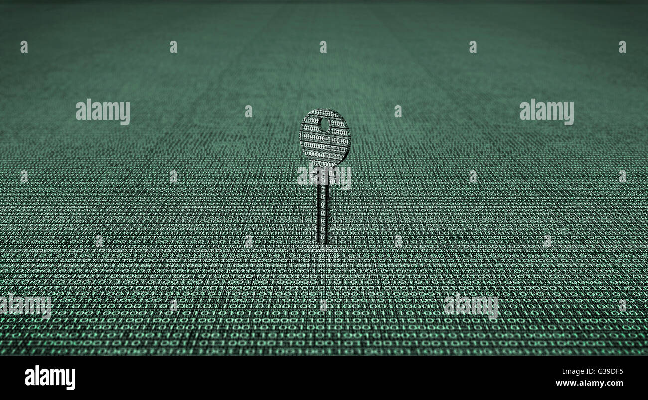 digitale Sicherheits-Konzept-Schlüssel im elektronischen Umfeld. Stockfoto