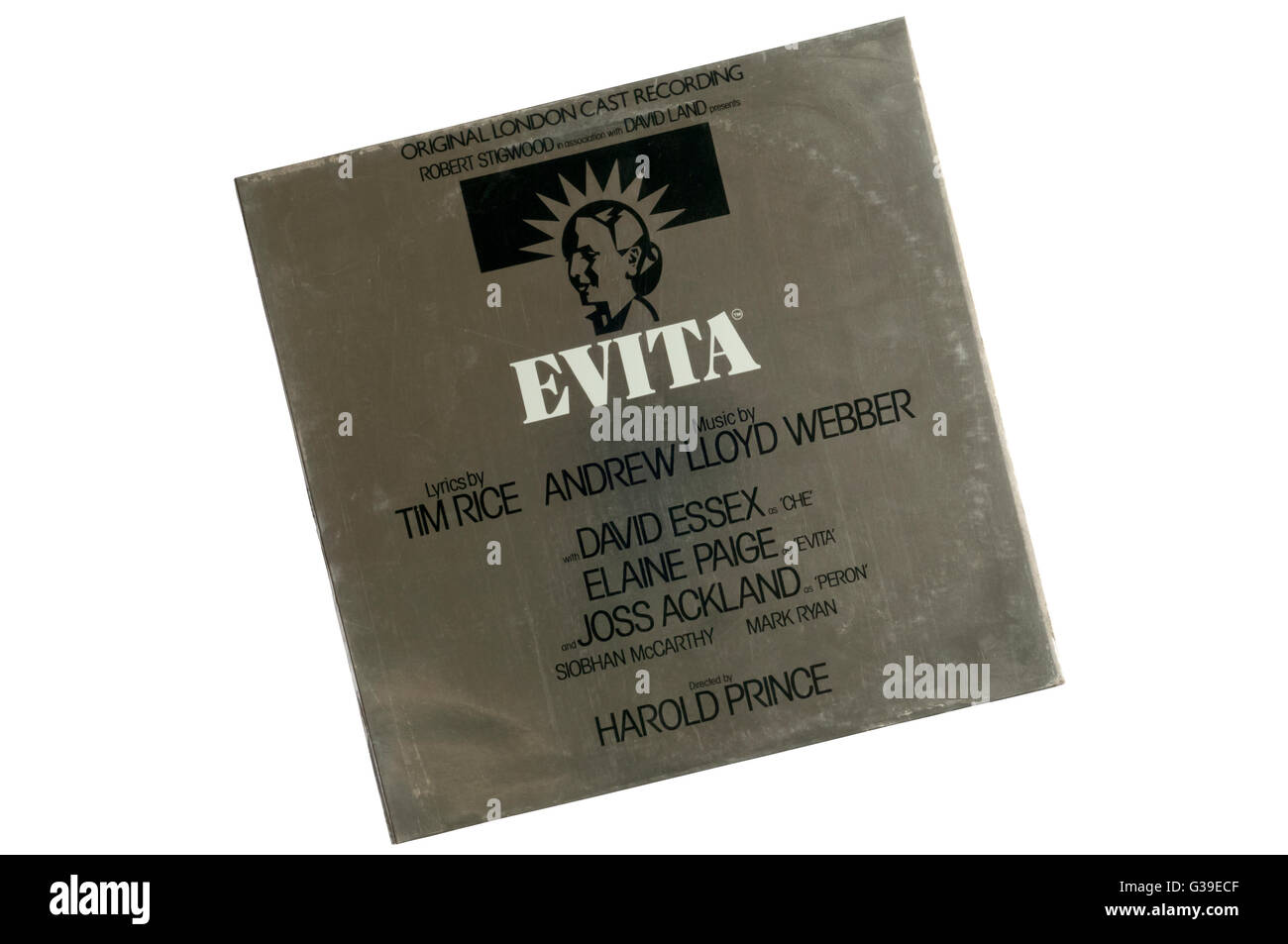 Soundtrack aus dem Film Evita von Tim Rice und Andrew Lloyd Webber. Stockfoto