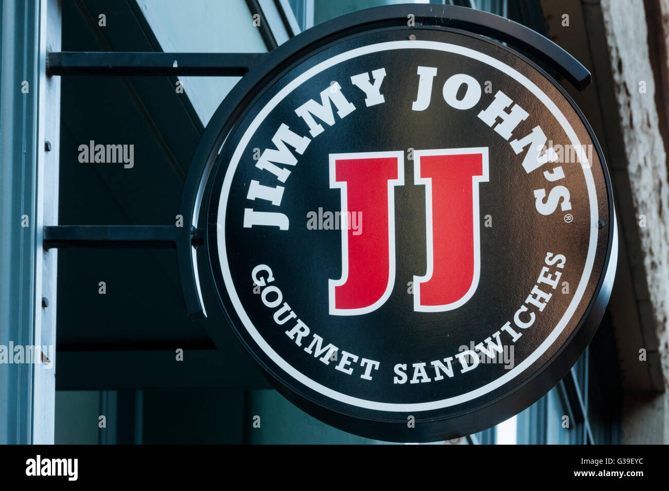 Jimmy John's Gourmet-Sandwiches unterzeichnen in Seattle. Stockfoto