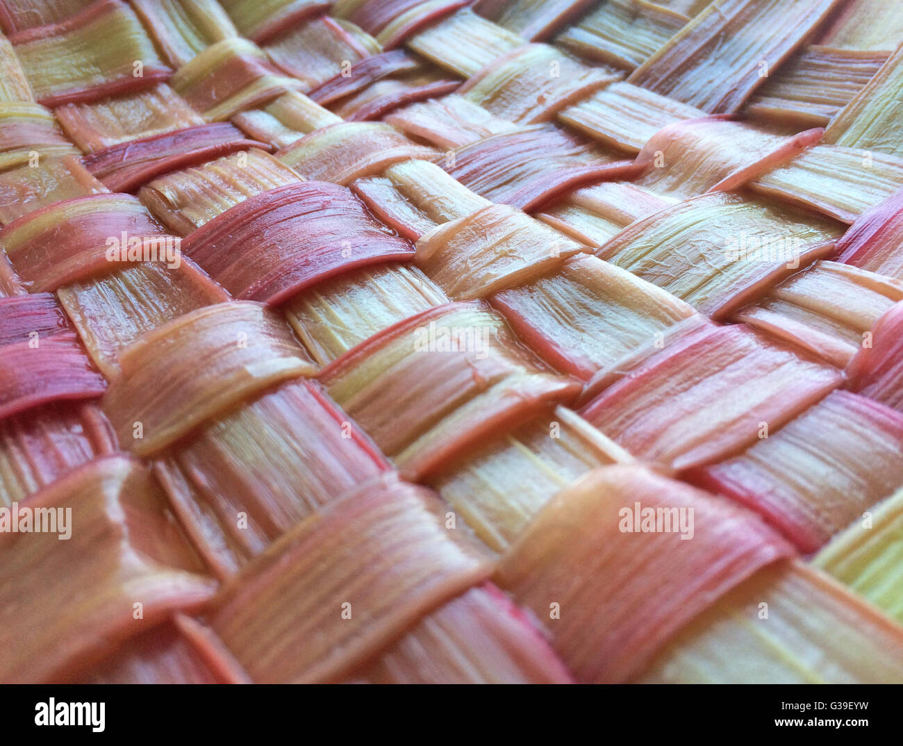Gewebte Rhabarber Gitter Stockfoto