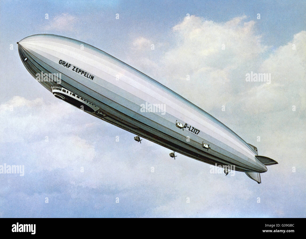 Zeppelin LZ 127 - Postkarte Stockfoto