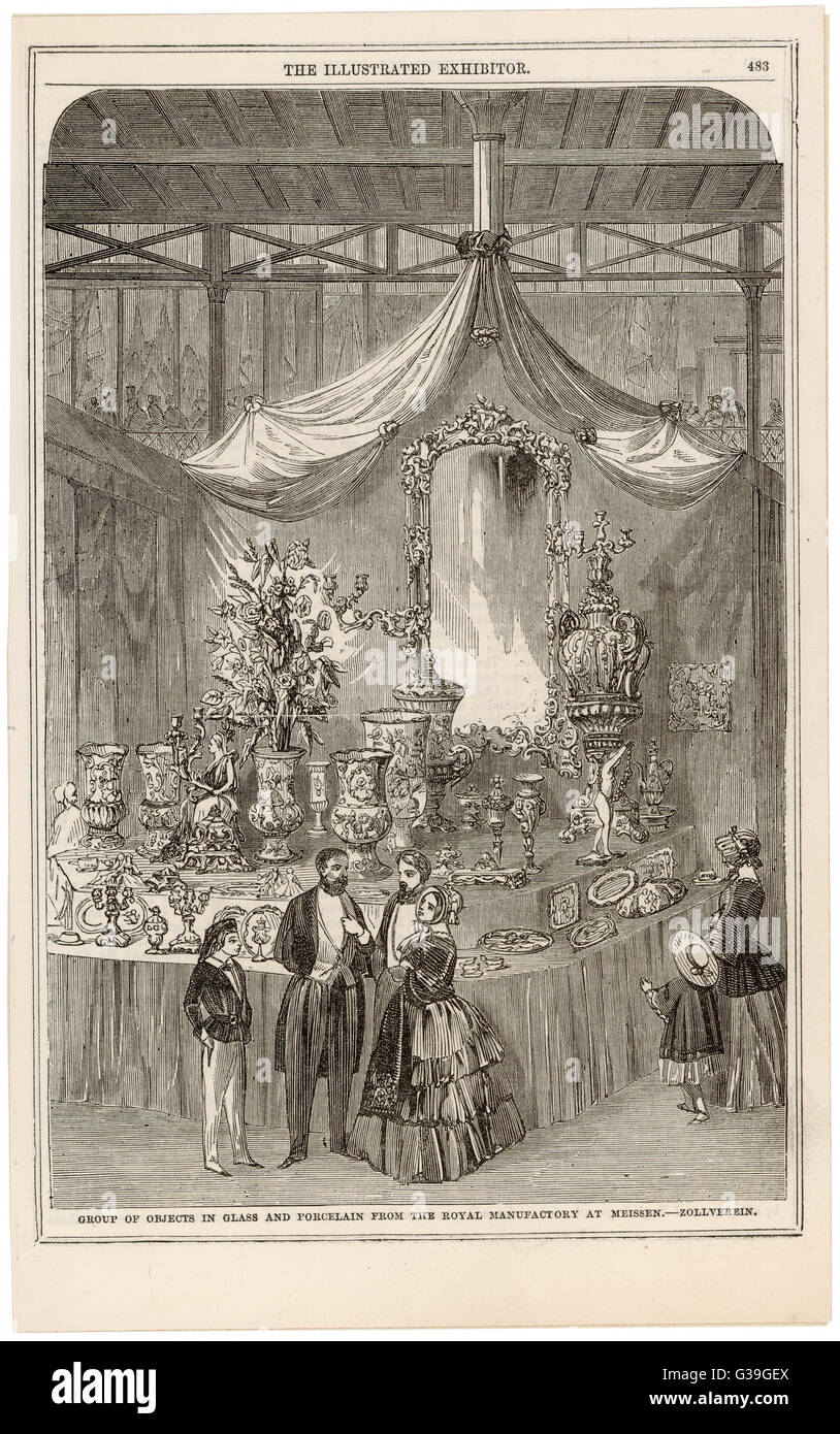 Meissen-Stand auf der Großen Ausstellung 1851 Stockfoto