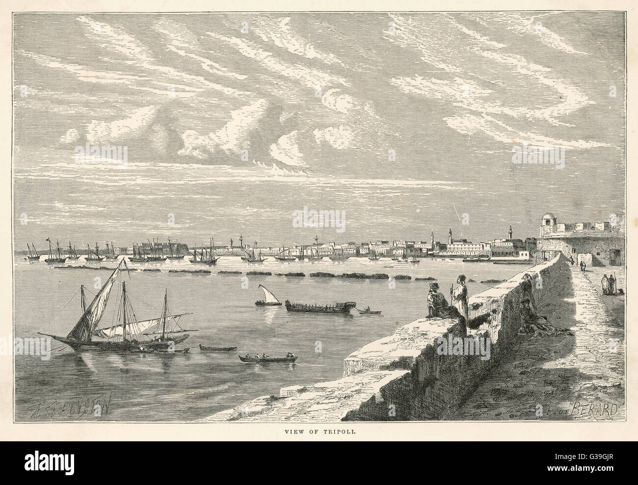 LIBYEN/TRIPOLIS HAFEN 1877 Stockfoto