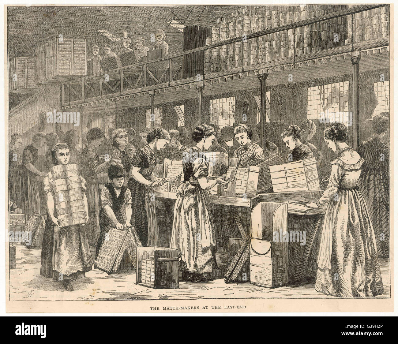 Weibliche Partnerinnen, East-End, London 1871 Stockfoto
