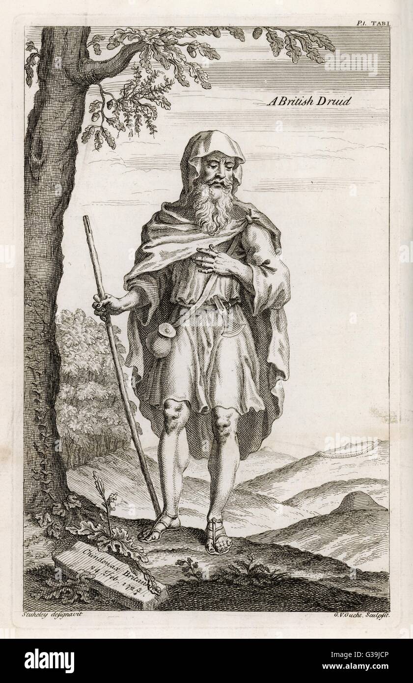 Stukeley glaubte, dass die britischen Druiden als phönizische Kolonie stammt "Fam'd für Magic... eifriger Prediger, die an diesen Ufern, als die Nachkommen Abrahams kam.     Datum: 1740 Stockfoto