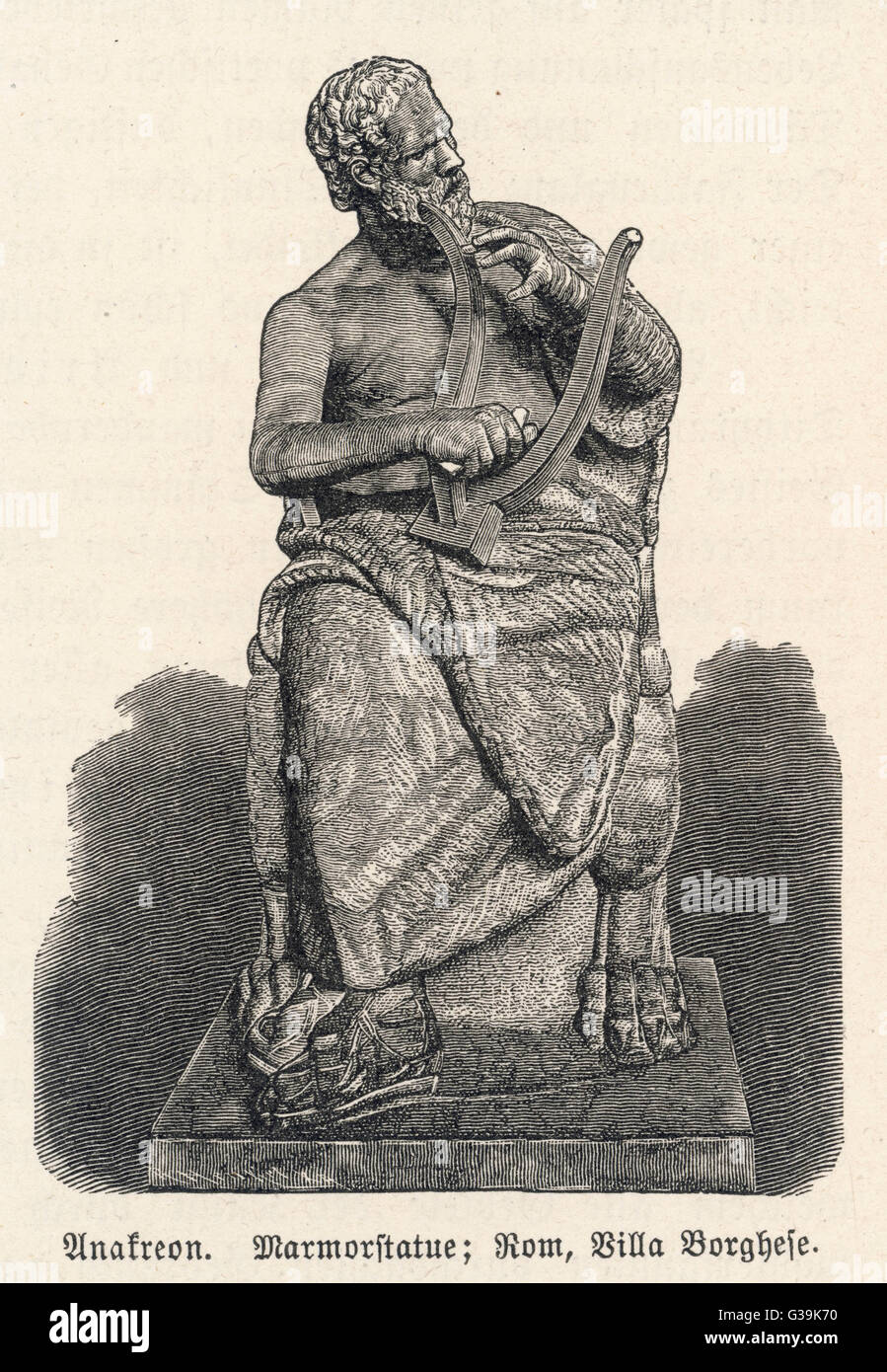 Anacreon - Statue - Rom Stockfoto