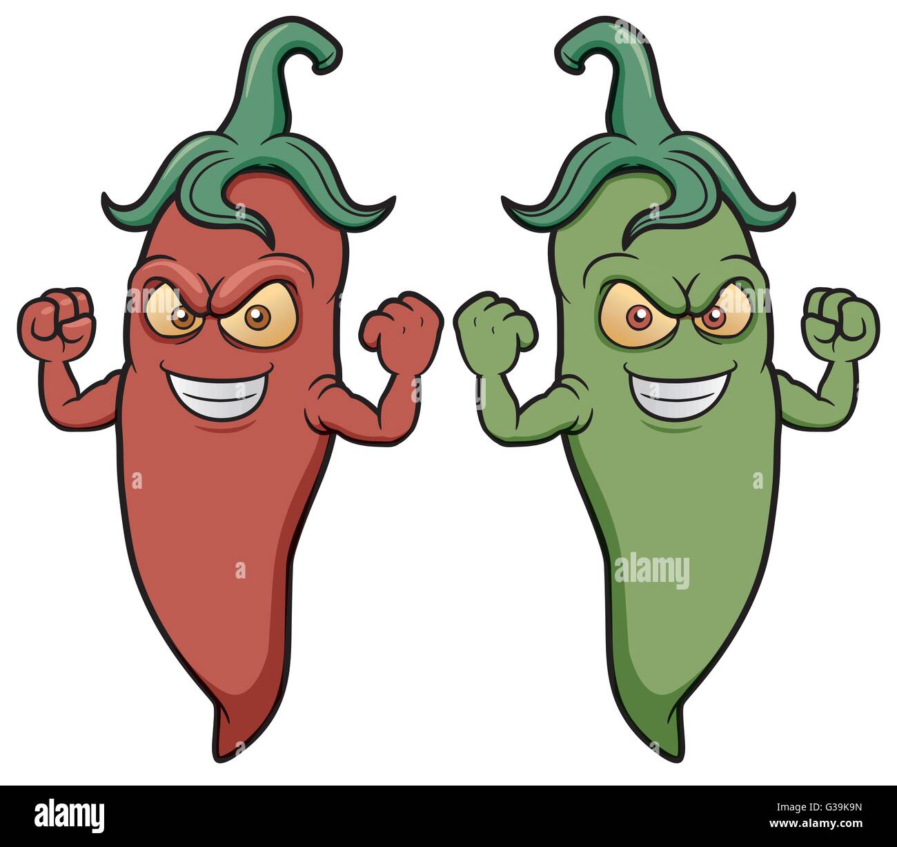 Vektor-Illustration von Cartoon Chili Peppers Stock Vektor