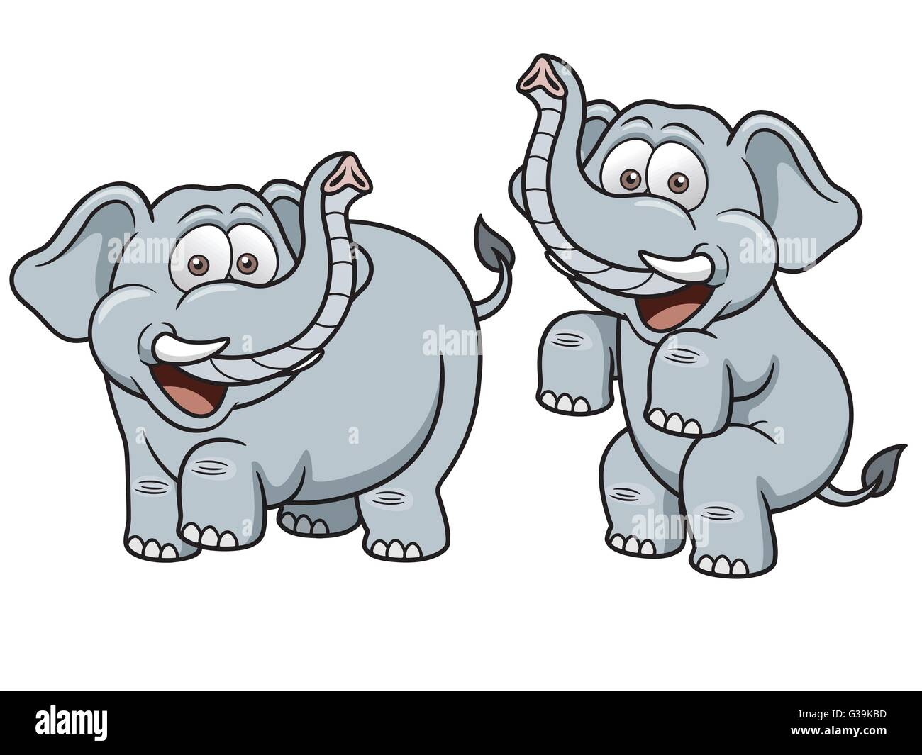 Vektor-Illustration Cartoon Elefant Stock Vektor