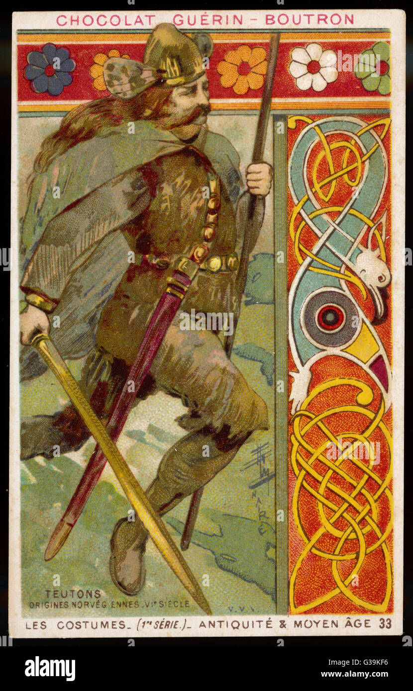 Kostüm - Männer - Teuton - 6.. Jahrhundert Stockfoto