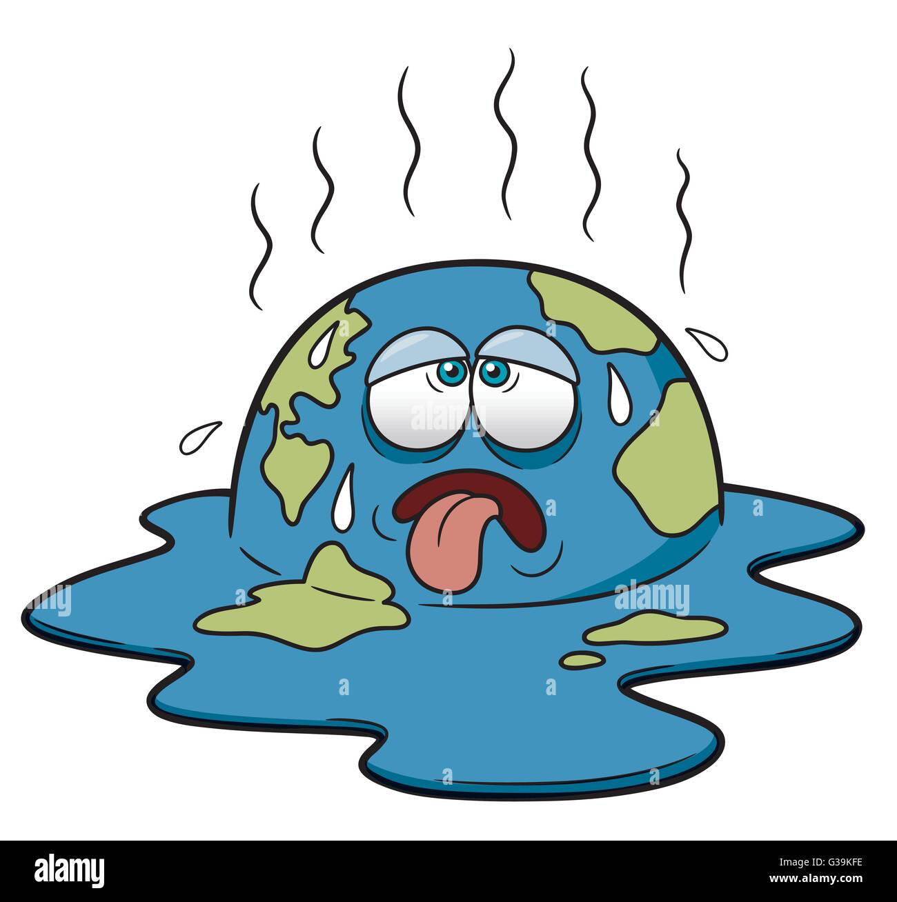 Vektor-Illustration der Erde in heißem Wetter Cartoon Stock Vektor