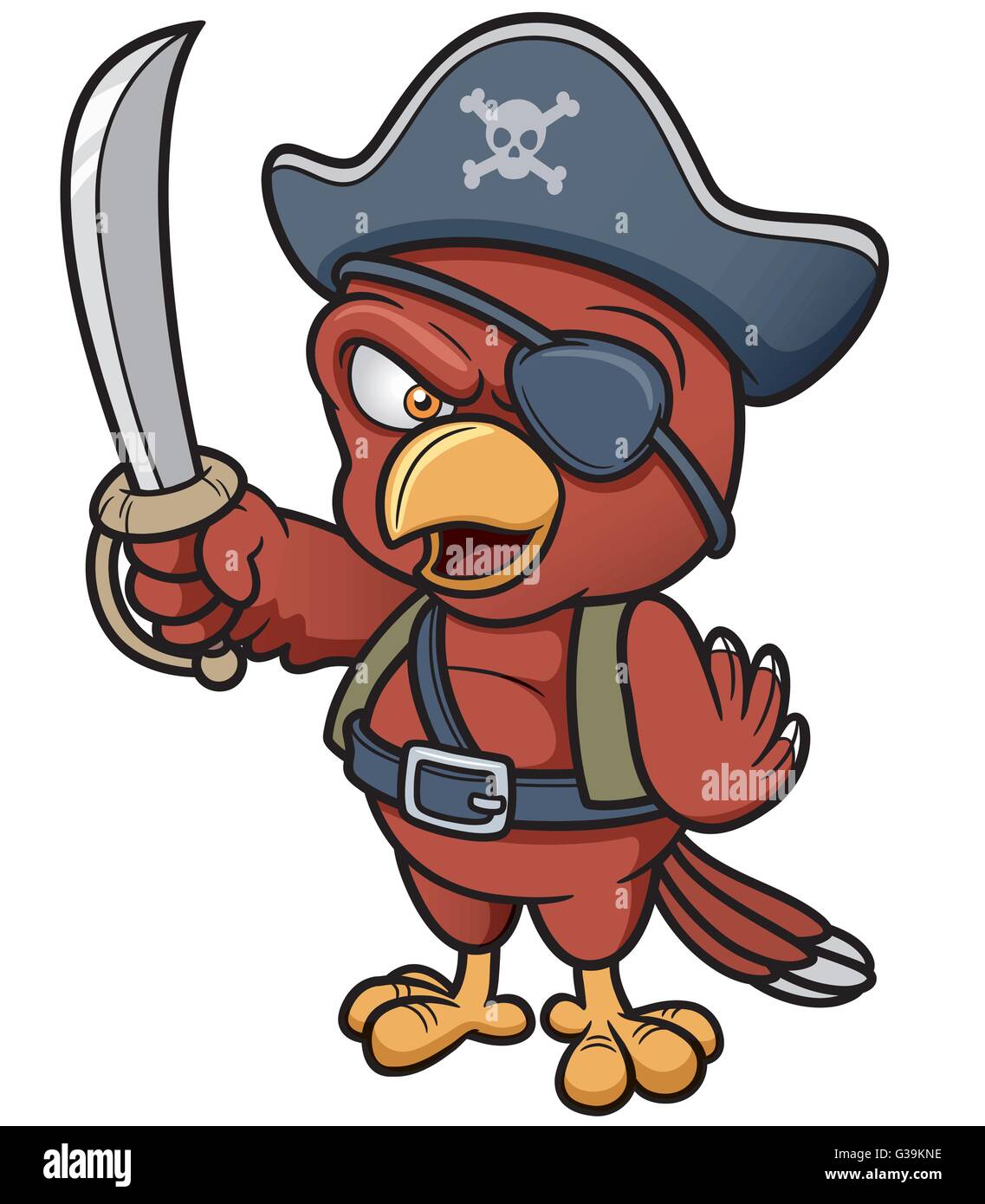 Vektor-Illustration Karikatur Pirate Parrot Stock Vektor