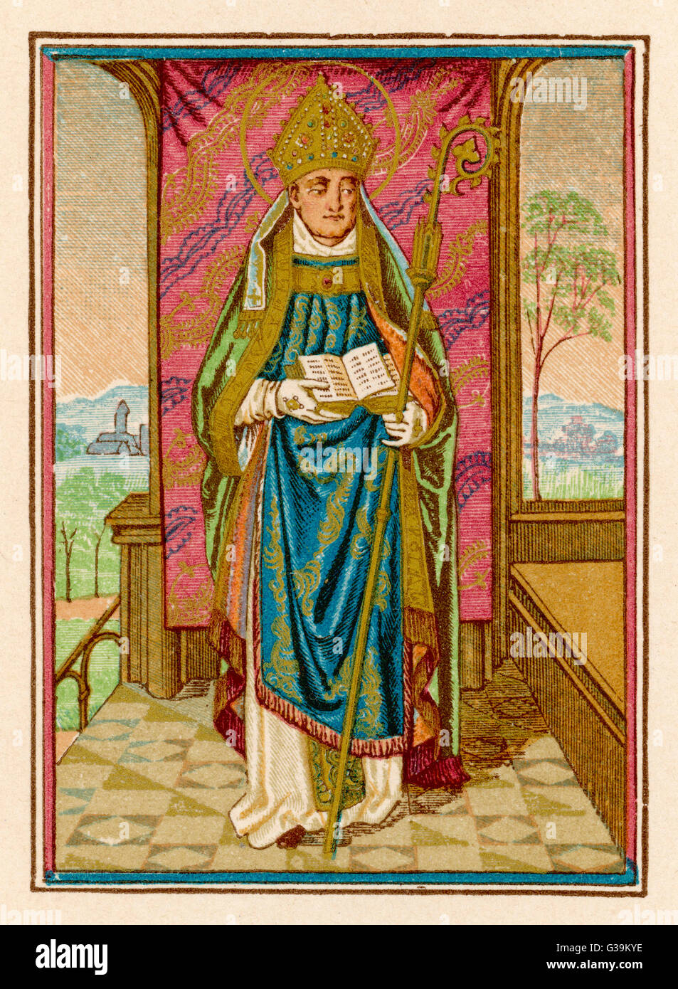 ein Bischof nach dem Mittelalter: mittelalterliche Stockfoto