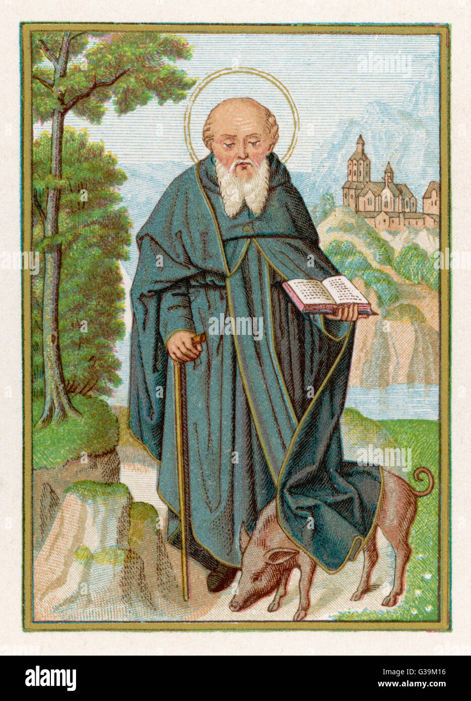 St. Antonius von Ägypten Einsiedler, der es geschafft, bleiben treu in seinem Glauben trotz aller Versuchungen zu tun sonst Datum: 251-356 Stockfoto