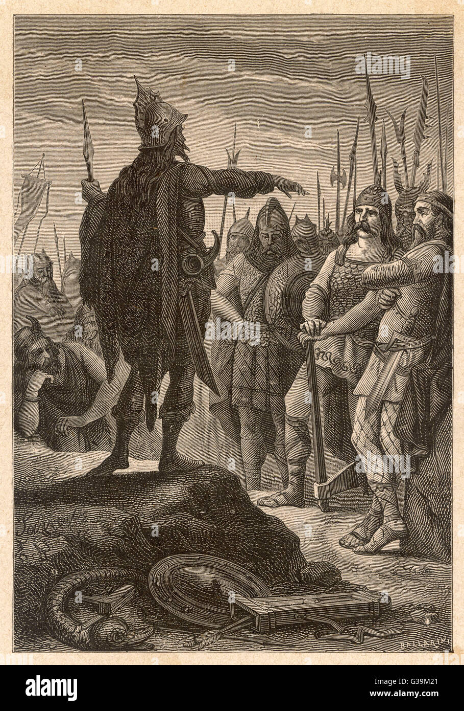 Die ersten barbarischen König von Italien, Odoacer, bereitet seine Armee für einen Angriff auf Rom.        Datum: 476 Stockfoto