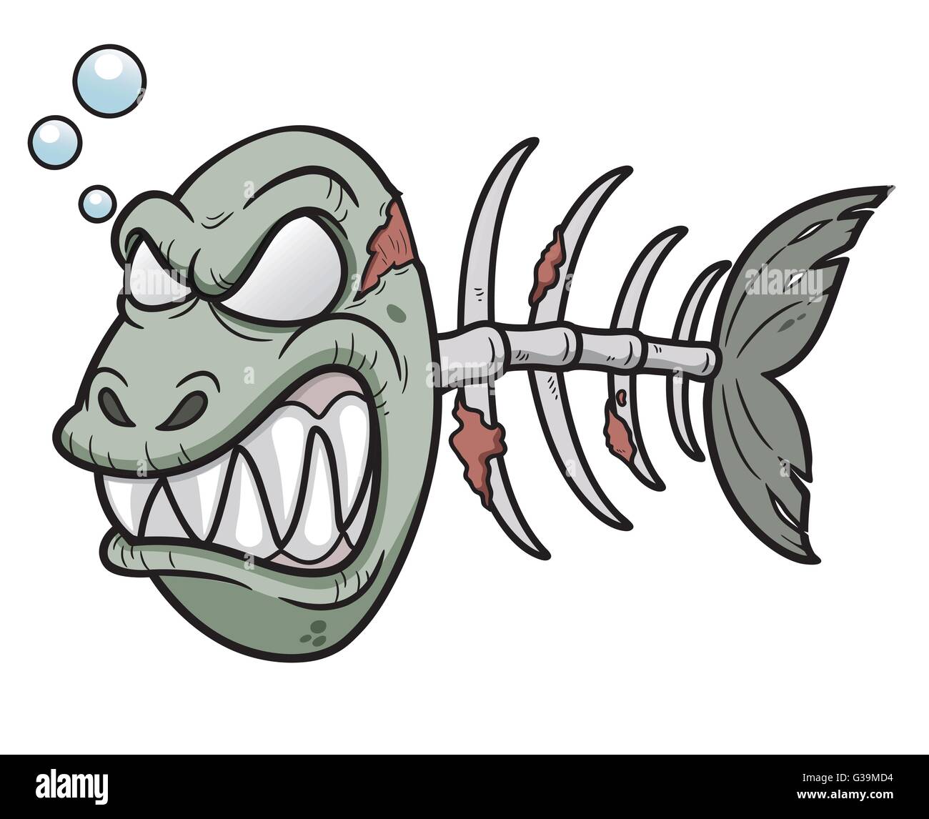 Vektor-Illustration von Cartoon-Zombie-Fisch Stock Vektor