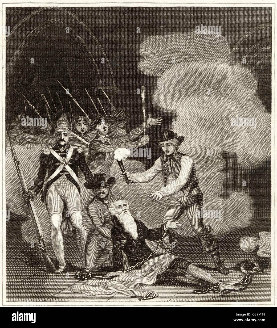 Der Sturm auf die Bastille und die "Freilassung der elenden Gefangenen".        Datum: 14. Juli 1789 Stockfoto