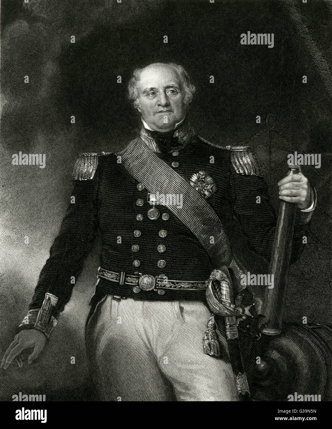 SIR THOMAS MASTERMAN HARDY Marine-Offizier und Freund von Horatio Nelson Datum: 1769-1839 Stockfoto