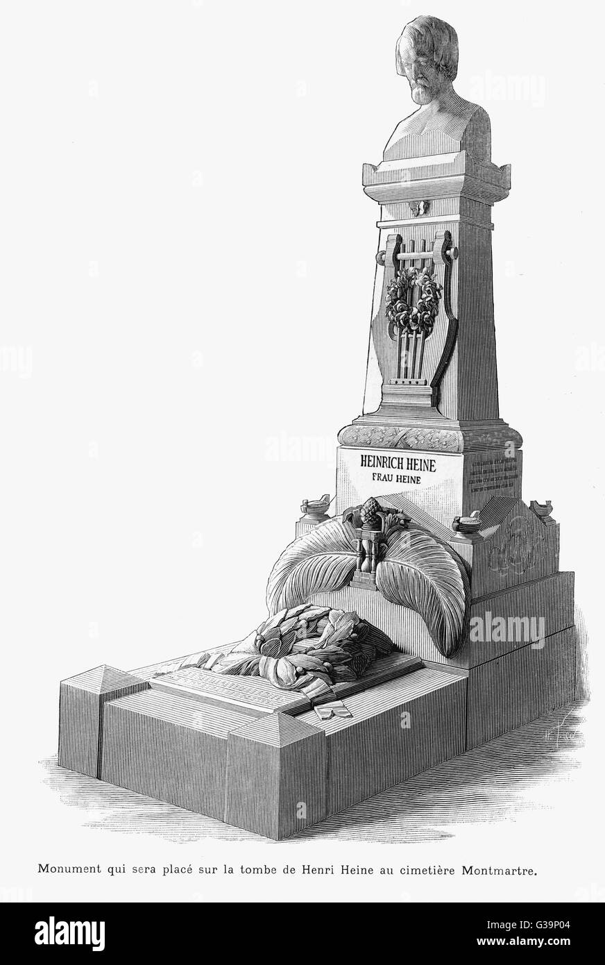 HEINRICH HEINE/MONTMARTRE Stockfoto