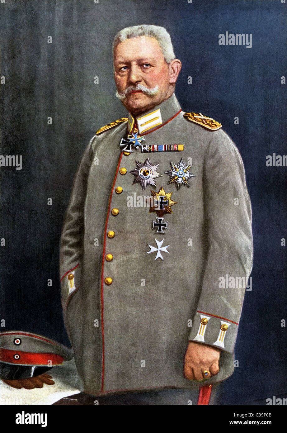 PAUL VON HINDENBURG deutscher general und Staatsmann in seiner einheitlichen Datum: 1847-1934 Stockfoto