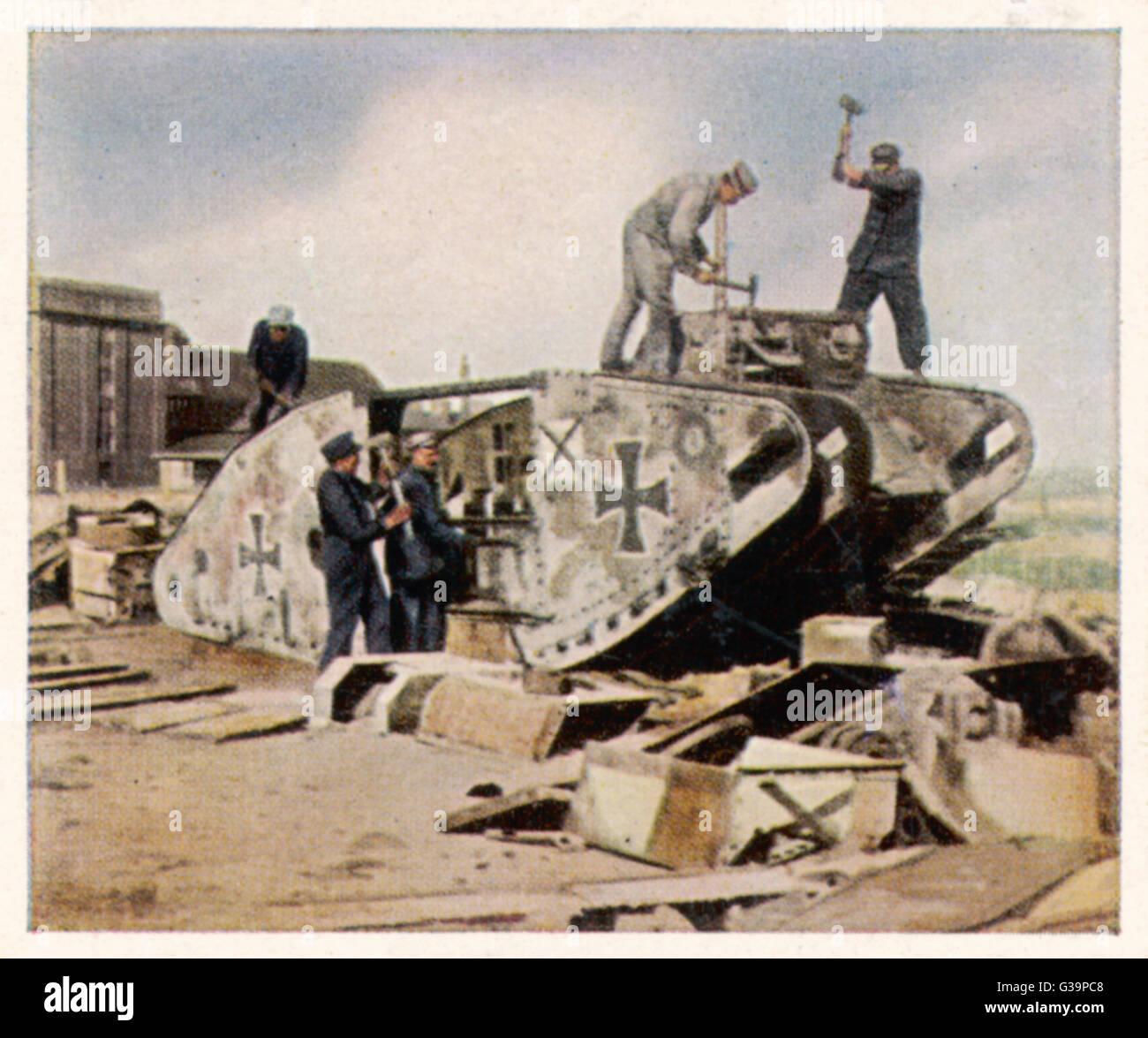DEUTSCHE TANKS RECYCELT Stockfoto