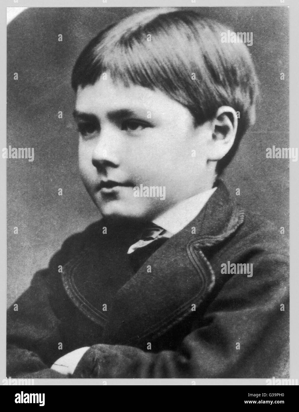Englische Schriftsteller Rudyard Kipling (1865-1936), als kleiner Junge.        Datum: ca. 1872 Stockfoto