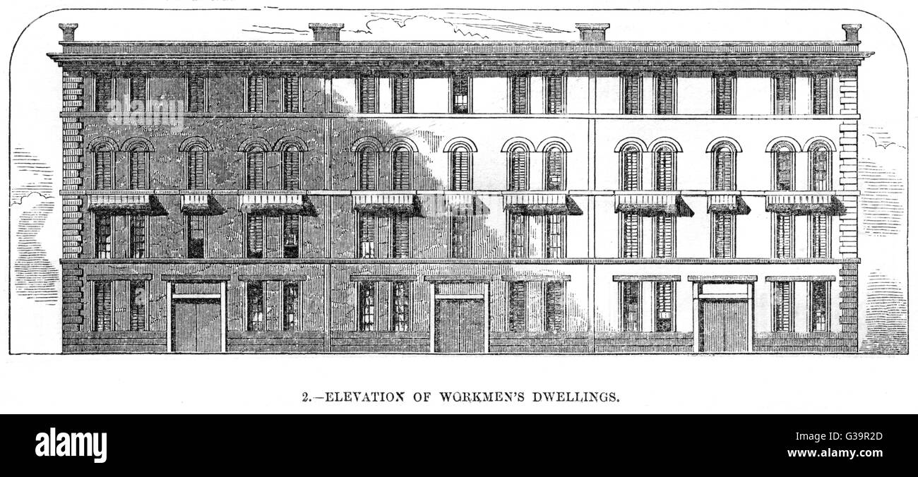WOHNUNGEN FÜR ARBEITER Stockfoto
