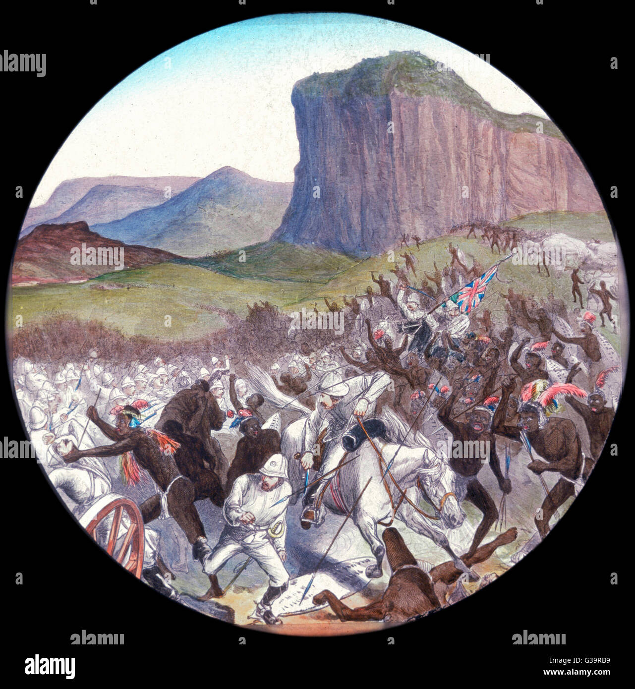Die Schlacht von Isandhlwana Datum: 1879 Stockfoto