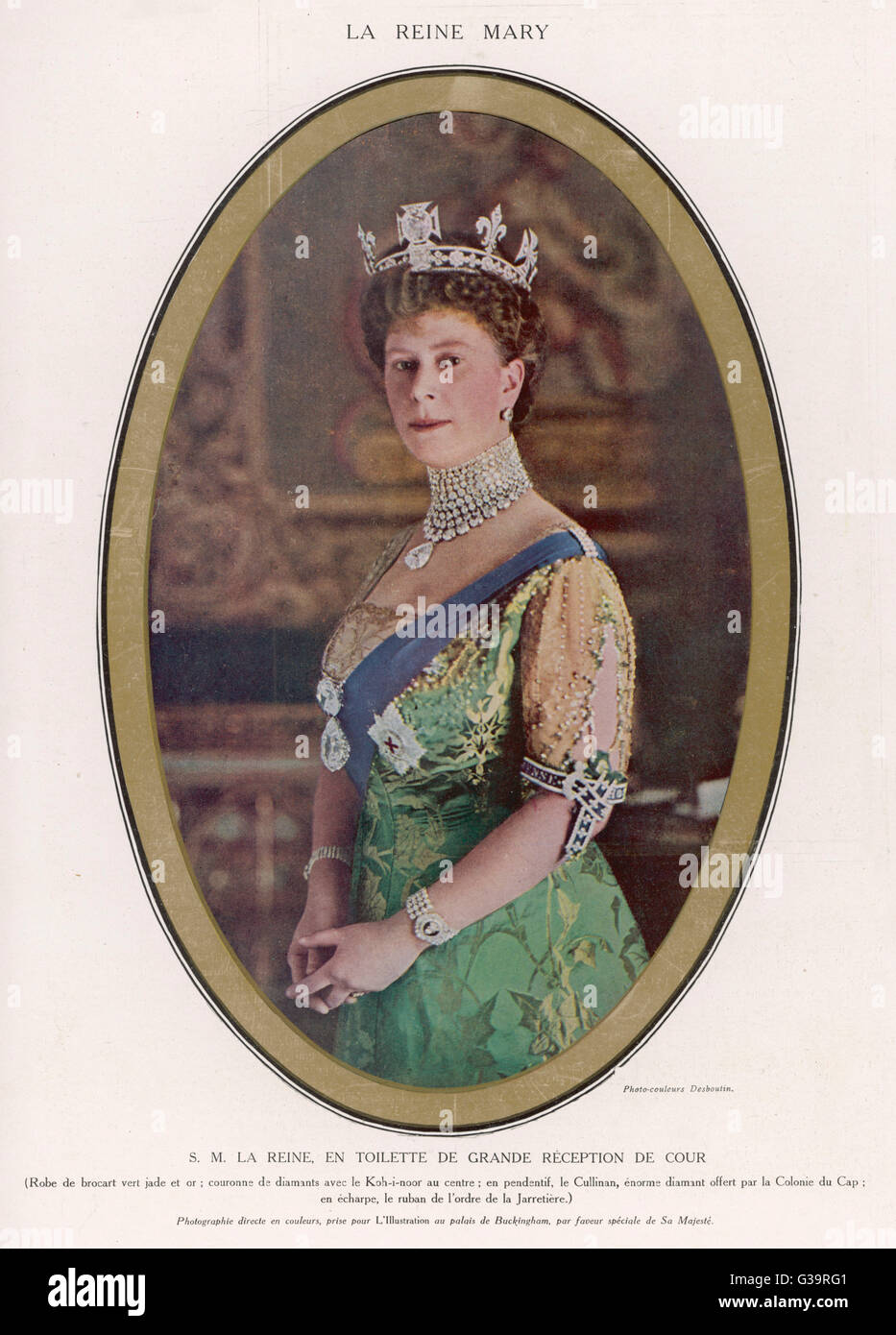 QUEEN MARY (1867-1953) mit einer Krone mit dem Koh-i-Noor Diamant Set im Zentrum Stockfoto